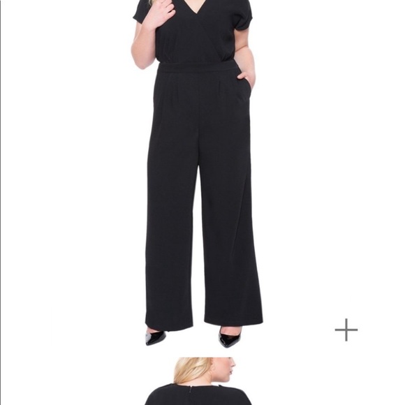 Eloquii Wide Leg Black Jumpsuit - Picture 2 of 8